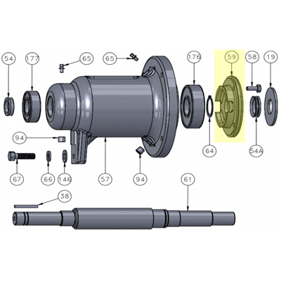 RP END CAP MACHINED J FRAME (FI)